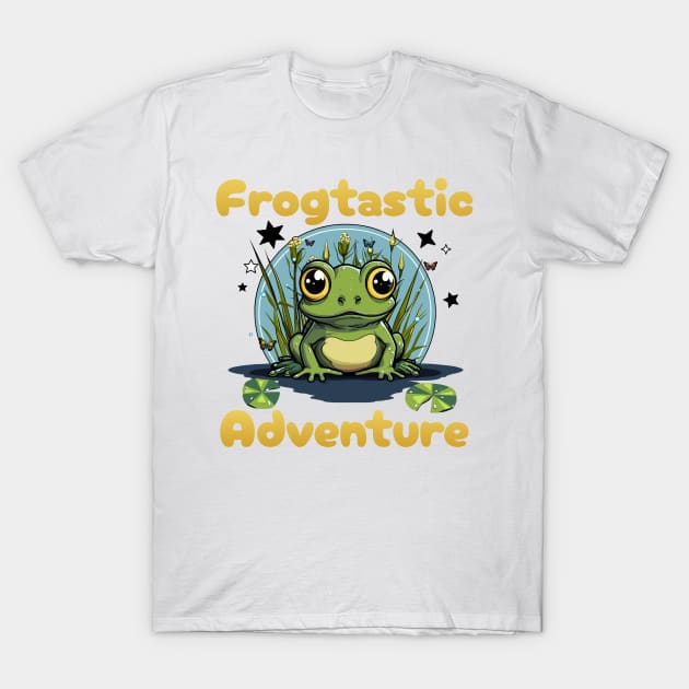Frogtastic Adventure - Frog T-Shirt by ToonSpace